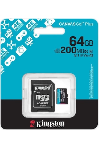 Kingston Sdcg4/64gb 64gb Microsdxc Canvas Go Plus Gen4 200mb/s A2 U3 V30 Card + Drone