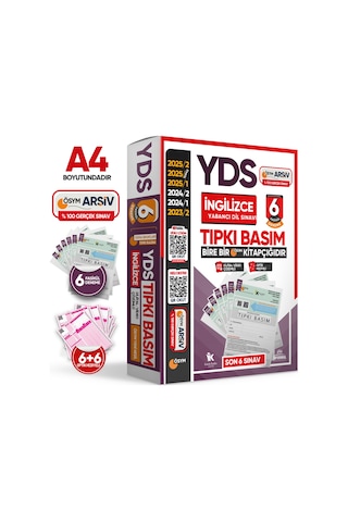 2026 YDS İngilizce ÖSYM Tıpkı Basım Çıkmış Soru 6lı Deneme Paketi Video/PDF Çözümlü Türkiye Geneli