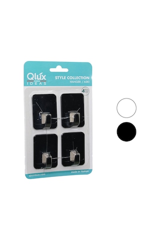 4pcs Cloud Askı No-2 Siyah - Beyaz Plastik Yapışkanlı Montaj 5324 50cm