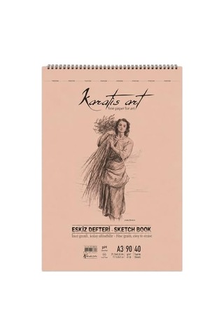 A3 Eskiz Defteri, 90 G/m² İnce Grenli Kağıt, 40 Yaprak Spiralli Sketchbook, Kurşun Kalem, Kömür Ve Pastel Çizimler İçin Uygun, Kolay Silinebilir, Perforeli Sayfalar, Profesyonel Ve Öğrenci Kullanımı İ