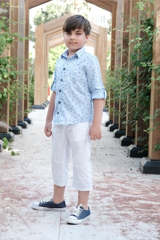 Pamuk Gömlek Uzun Kol Mavi Punky Animals 2022-B-0002