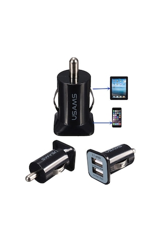 Usams 3.1A Mini Çift Girişli 12V Araç Şarj Başlık