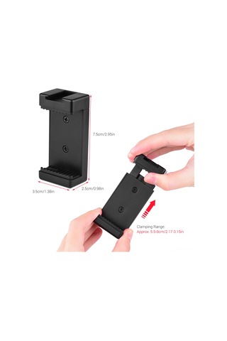 Suofeng Telefon Tutucu, İki 1/4" Vida Ve Soğuk Ayaklı Montaj, İphone Samsung Huawei Uyumlu, Tripod Monopod Uygun Siyah