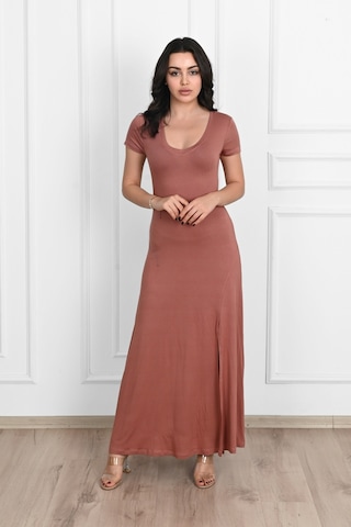 Koza Butik Kadın Yırtmaç Detaylı Elbise 5174-23 001