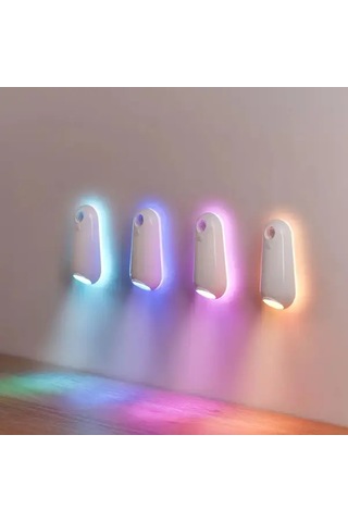 Boatshop1 1 Adet Usb Hareket Sensörlü Beyaz Led Gece Lambası Otomatik Açma Kapama 8 Renk Değiştirilebilir Dimmable Merdiven Banyo Yatak Odası İçin