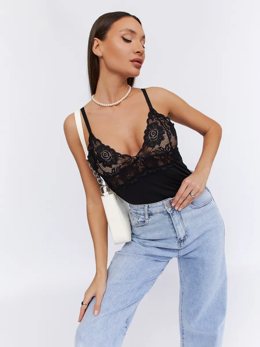 Divamore Ceket Altı Dantel İç Çamaşırı Atkı 392047699 Siyah
