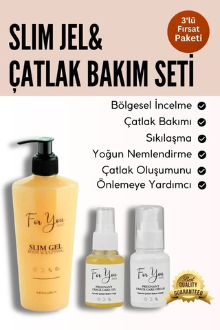 Slim Jel Selülit Jeli Ve Çatlak Oluşumunu Azaltmaya Yardımcı Çatlak Kremi&çatlak Bakım Yağı