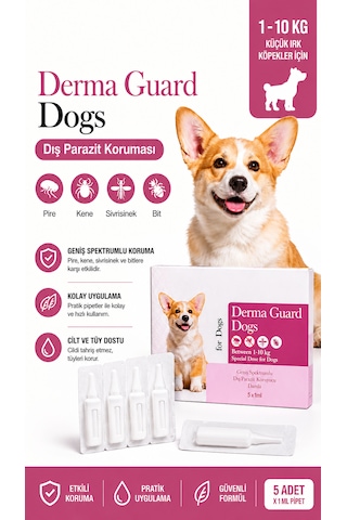 1-10 Kg Köpek Dış Ense Deri Damlası Pire Bit Kene Deri Bakımı İçin Bitkisel Damla 5x1 Ml