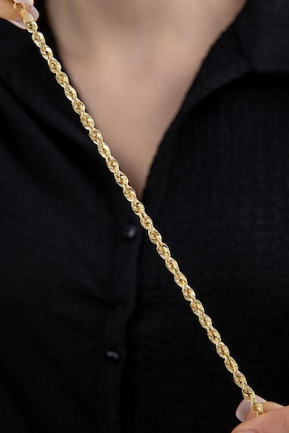 14 Ayar Altın Işıltılı Burgu Halat Zincir Bileklik 3.90 Mm Sarı Altın