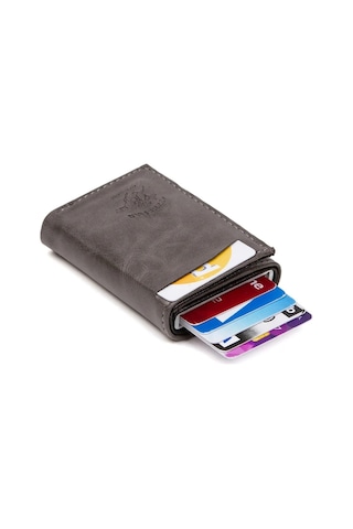 Tuldar Erkek Rfıd Otomatik Çekim Koruyucu Mekanizmalı Kağıt Para Bölmeli Hediyelik Kartlık Cüzdan Tul601 - Gri