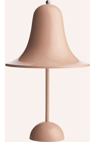 Verner Panton Tasarımı Taşınabilir Led Masa Lambası Ip44, Şarjlı, Modern Çan Formu Pembe