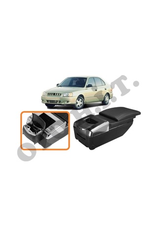 Hyundai Accent Milenyum Uyumlu Bardaklıklı Lüks Kol Dayama Kolçak Siyah İthal.
