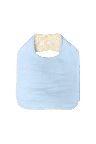 Pamuklu Sıvı Geçirmez Mama Önlüğü Bürümcük-havlu Çift Yönlü M-bej Mavi - Bej