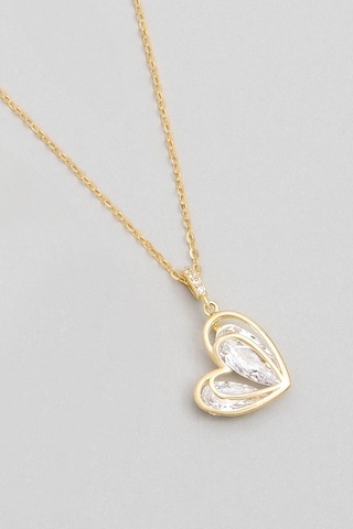 Kalp Dokunuşu 18 Ayar Sarı Altın Kaplama Gümüş Seti Sarı