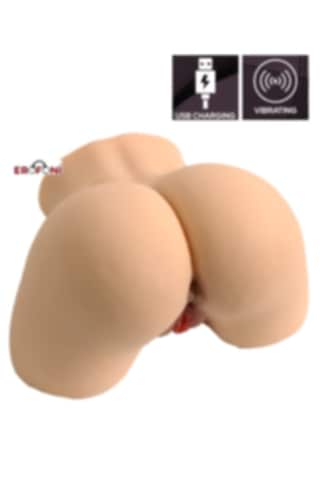 Erofoni 32 Cm Büyük Boy 5.5 Kg Usb Şarjlı Realistik 2 İşlevli Titreşimli Yapay Suni Vajina Anüs Kalça Mastürbatör