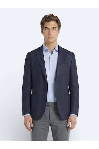Kip Renkli Mikro Modern Fit Yün Karışımlı Ceket Renkli
