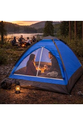 Go İthalat 3 Kişilik Manuel Kamp Çadırı Düz Kapılı Outdoor Aile, Doğa, Piknik Ve Kamp Çadırı 200x1 Çok Renkli