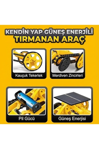 Güneş Enerjili Ve Pilli Tırmanan Araba Robot Kiti - Kendin Yap Diy Eğitici Bilim Deney Seti
