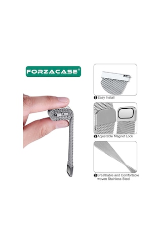 Forzacase Huawei Watch Gt4 46mm İçin Metal Mıknatıslı Kordon Kayış + Ekran Koruma Filmi - Fc096 Pembe