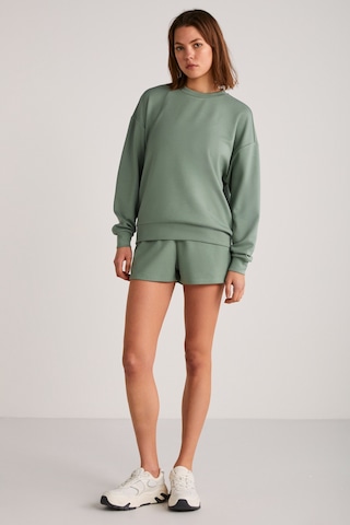 Ethıquet Maısıe Kadın Organik Pamuklu Comfort Fit Bisiklet Yaka Mint Yeşil Sweatshirt