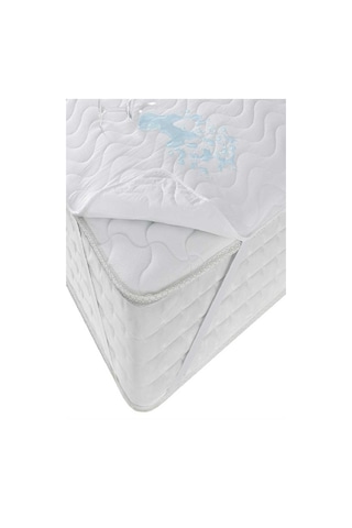 Altın Karma Kapitoneli Sıvı Geçirmez Alez 160x200 Cm Çift Kişilik Köşe Lastikli Beyaz