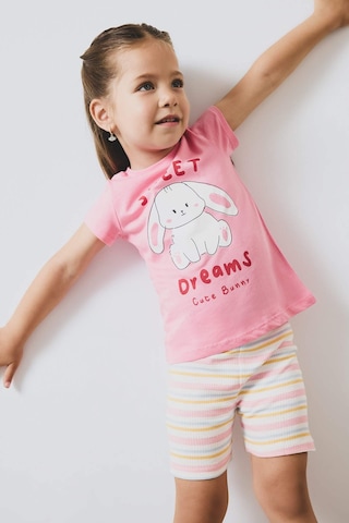 Defacto %100 Pamuklu Pijama Takımı Kız Bebek E4646A525SM Pembe
