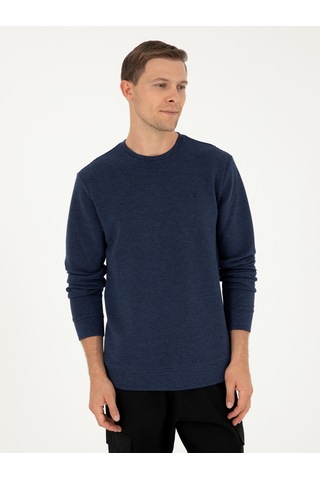 İndigo Regular Fit Bisiklet Yaka Sweatshirt Mavi