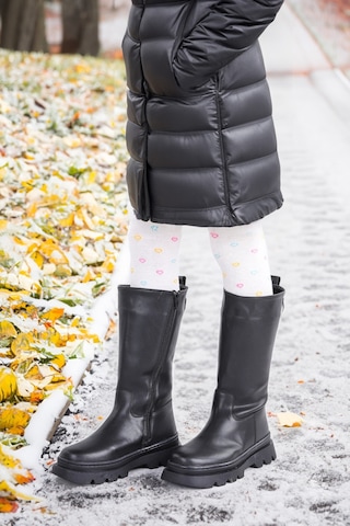 Kiko Kids 500 Uzun Fermuarlı Kız Çocuk Çizme Bot Siyah