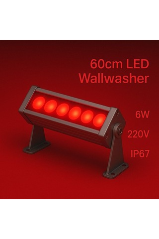 20cm 6w Led Wallwasher Kırmızı Dış Cephe, Minare, Bahçe Aydınlatma Iç-dış Kullanım Ip65 Diğer