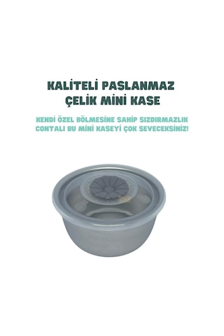 Lexroo Vagonlife Bento 1200ml Lunchbox Tek Katlı 4 Bölmeli Ve Kaseli Çelik Sefer Tası Yemek Kutusu Çok Renkli