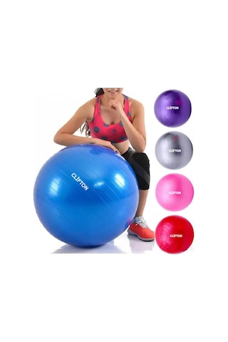65 CM Pilates Topu ve Pompa Seti Pilates Denge Yoga Spor Mavi