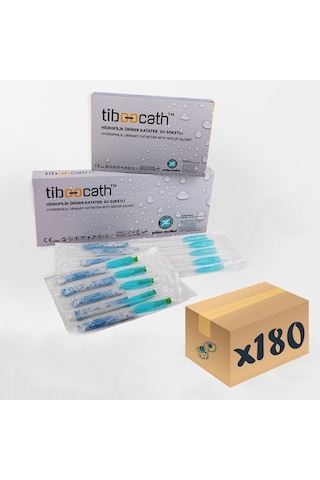 Tiboocath Kayganlaştırıcı Jelli Hidrofilik Üriner Kateter Su Soketli Sonda 180'li