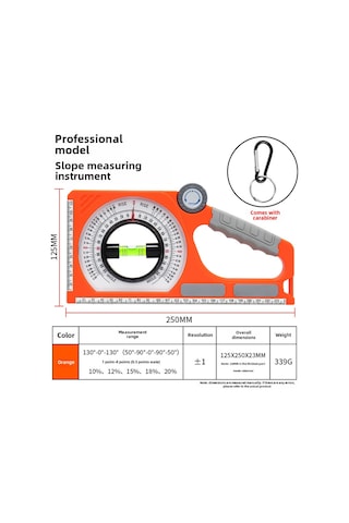 Hangfox Cassilo Profesyonel Turuncu Manyetik Eğim Ölçer - Mühendislik Ve İnşaat İçin Doğru Açı Ölçüm Aleti
