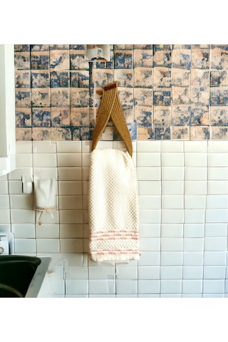 Hasır Banyo Havlu Askılığı, Havluluk, Havlu Asacağı, Askılık, Banyo Düzenleyici Kahverengi