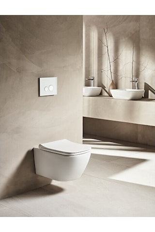 Turavit LN5610 Luna Rimout Kanalsız Asma Klozet Nkp Yavaş Kapak