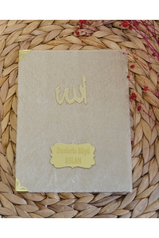 Kişiye Özel Pleksi İsimli Kadife Yasin Kitabı 128 Sayfa Gold