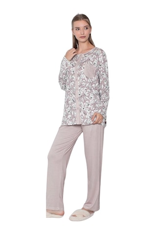 İkikareshop Limissi Viskon Desenli Pijama Takımı Çok Renkli