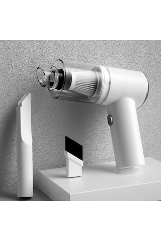 Maiyame Ev Ve Araç İçin Şarjlı Mini Süpürge: Kablosuz El Tutan Akıllı Temizlik Aleti Beyaz Standart Paket