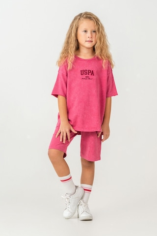 U.s. Polo Assn. Kız Çocuk Pembe Bermuda Takım Us2530-c-v2 Pembe