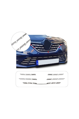 Renault Megane 4 Uyumlu 2020 Ve Üzeri Krom Ön Panjur 5 Parça Paslanmaz Çelik