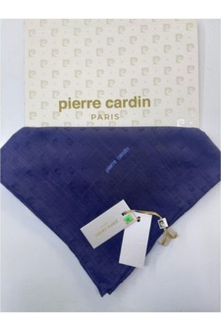 Pierre Cardin Logolu İpek Koton Jakar Eşarp - 8933984 Lacivert - 921