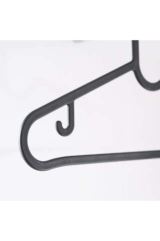 Huub Hanger Plastik Slim Askı, Elbise Askısı, Siyah Askı Standart, Adet, 10 Diğer