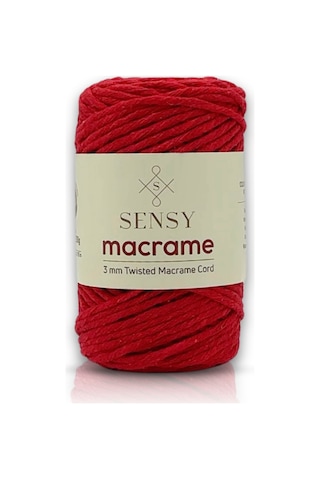 Sensy Premium Taranan Makrome Makrame Taranabilir Pamuk Makrome Ipi Kırmızı