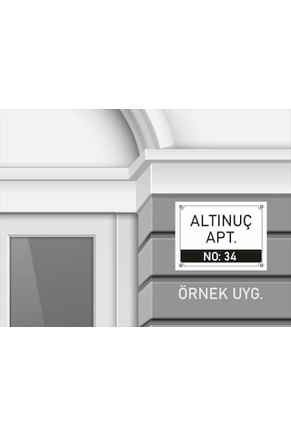 Kişiye Özel Apartman Kapı İsim Numara Pvc Levha 40x30 Cm
