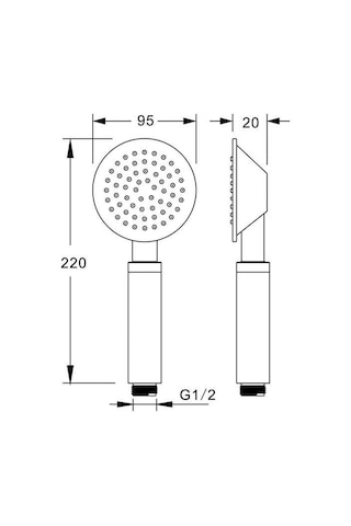 Fause El Duş Başlığı 304 Çelik Metal Oval Ke103 Krom