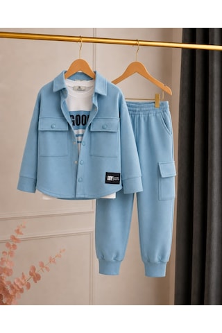 Kokoş Bebe Erkek Çocuk Good Boy Hırkalı 3'lü Takım - 4/12 Yaş - 31896 Yeşil