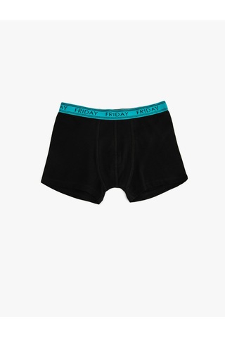 Koton 3'lü Boxer Seti Slogan Yazı Detaylı Siyah 5slm90048mk Siyah