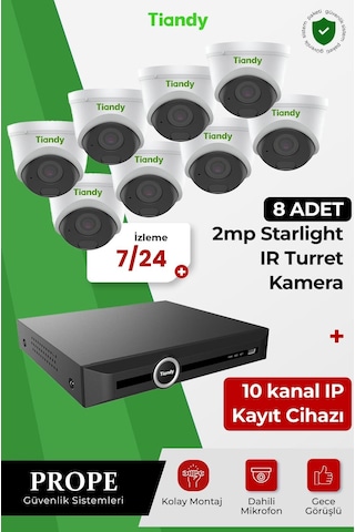 Tiandy 8 Kameralı Ip Sistem Paketi
