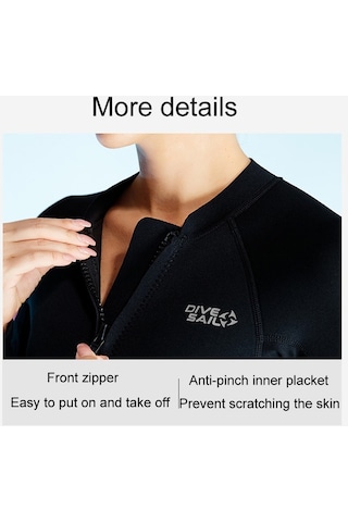 Dıve & Saıl 1.5mm Warm Tek Parça Wetsuit Soğuğa Dayanıklı Yüzme Ve Şnorkel Üst Kadın 001