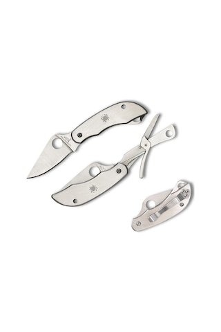 Spyderco Clipitool Scissors Stainless Plainedge Kamp Çakı Gümüş